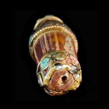 a-mongolian-bone-bead-decorated-with-brass-and-enamel_x7174c