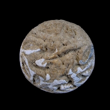 bactrian-steatite-bead-spherical-form-engraved-on-upper-surface-with-rosette_x6669b