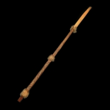highlands-spear-with-bone-point,-the-shaft-with-woven-cane-binding-and-cuscus-fur_t854c