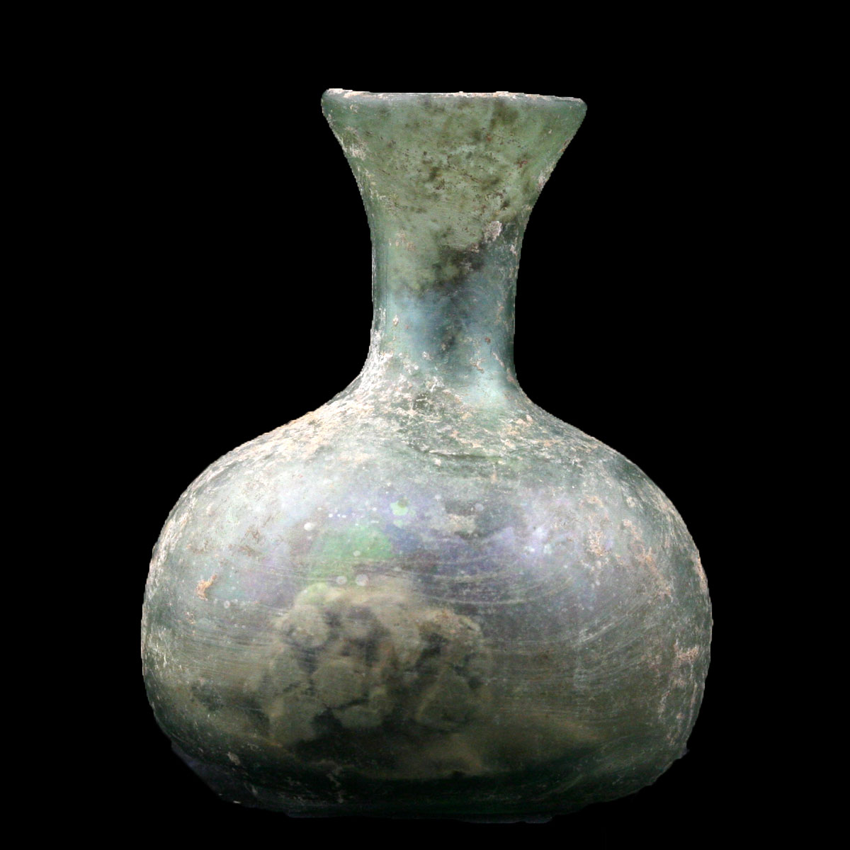 Greek and Roman : Roman green glass perfume bottle